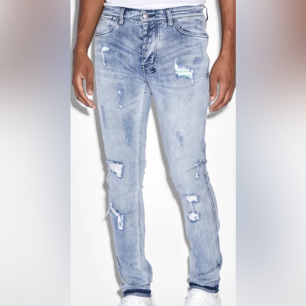 ksubi Van Winkle Trashed Mens Blue Jeans Sz 34